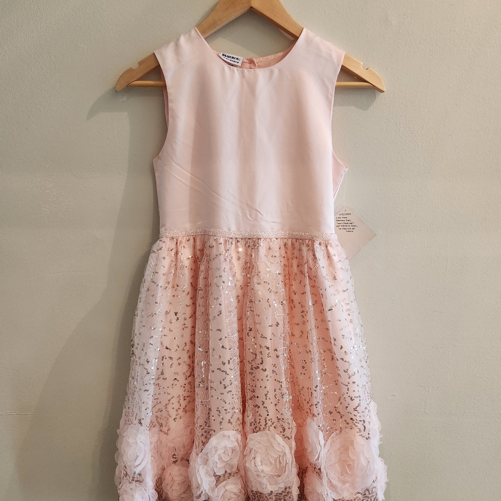 Girl's Blueberi Boulevard Pink and Gold Dress